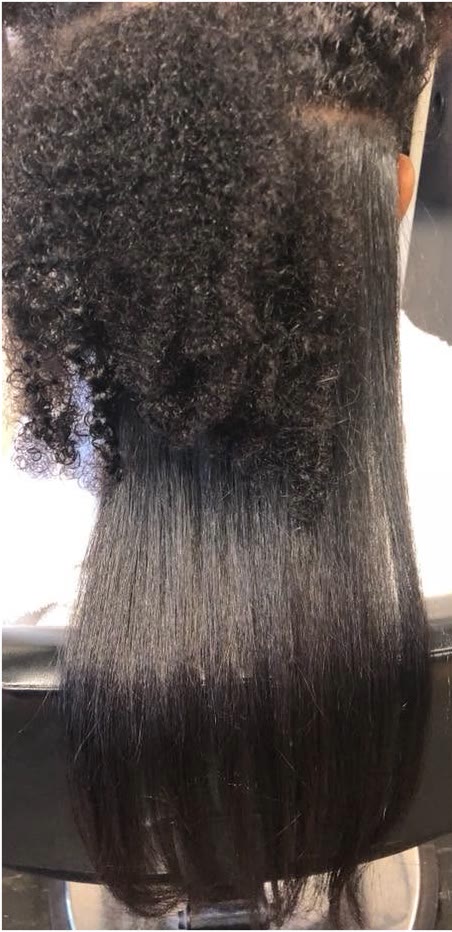 Antes: pelo natural, largo